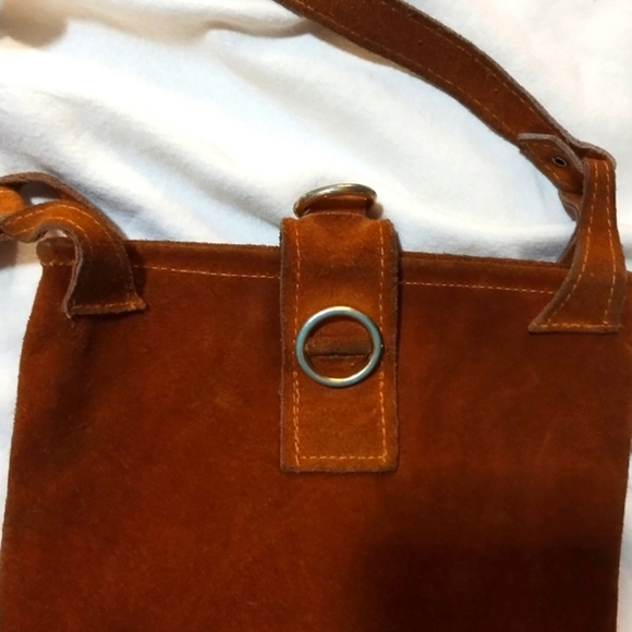 Vintage " 1970' s Brown Fringe Suede Shoulder Bag - Picture 10 of 12